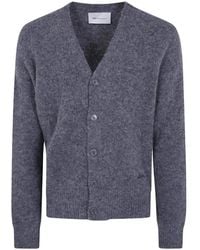 Ami Paris - Brushed V-Neck Cardigan - Lyst