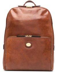 The Bridge - Logo-Plaque Leather Backpack - Lyst