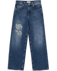 Area - Jeans Mit Kristallverzierung - Lyst