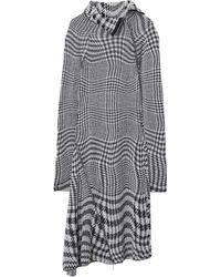 Burberry - Warped Houndstooth-pattern Midi Dress - Lyst