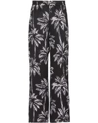 Balmain - Palm Tree-print Satin Trousers - Lyst