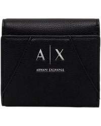 ARMANI EXCHANGE - Mini Logo-Plaque Grained Wallet - Lyst