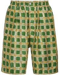 Marni - Check Fields Silk Shorts - Lyst