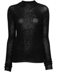 Pinko - Ribbed-Knit Long-Sleeve Sweater - Lyst