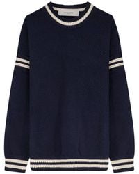 Golden Goose - Textured Knit Sweater With Embroidered Detail - Lyst