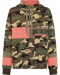 Dolce & Gabbana - Camouflage-print Panelled Hoodie - Lyst