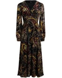 Etro - Robe Midi Wrap En Velours Burnout À Motif Paisley Floral - Lyst