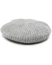 Miu Miu - Logo-Embroidered Ribbed-Knit Beret - Lyst