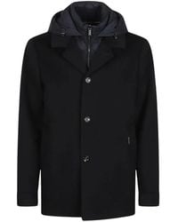 Moorer - Hooded Layered Coat - Lyst