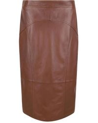 Max Mara - Panelled Leather Midi Skirt - Lyst