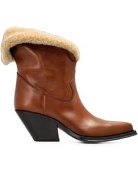 Chloé - Azelan Shearling-Trim Ankle Boots - Lyst