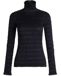 Patou - Smocked Turtleneck Top - Lyst