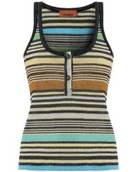 Missoni - Striped Metallic-Knit Tank Top - Lyst
