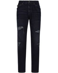 Dolce & Gabbana - Straight-Leg-Jeans mit Distressed-Detail - Lyst
