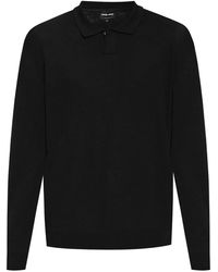 Giorgio Armani - Fine-Knit Polo Shirt - Lyst