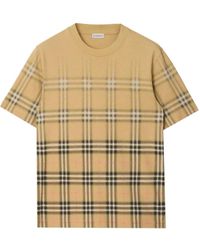 Burberry - Gradient Check Cotton T-Shirt - Lyst