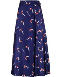 Bally - Graphic-print A-line Skirt - Lyst