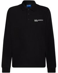 KARL LAGERFELD - Long-Sleeve Polo Shirt - Lyst