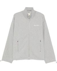 Miu Miu - Logo-Embroidered Zip-Up Sweatshirt - Lyst