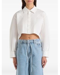 Manière De Voir - Eleni Cropped Shirt With Balloon Sleeves - Lyst