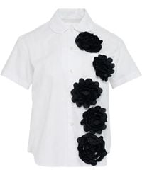 Comme des Garçons - Blouse Verfraaid Met Bloemen En Peter Pan Kraag - Lyst
