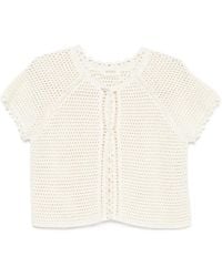 ViCOLO - Crochet Scalloped-Trim Cardigan - Lyst