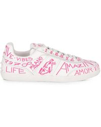Tod's - Graffiti-Print Leather Sneakers - Lyst