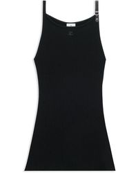 Courreges - Vestido corto de canalé con aplique del logo - Lyst
