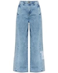 adidas - Adibreak Logo-Patch Wide-Leg Jeans - Lyst