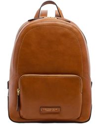 The Bridge - Larissa Front-Pocket Leather Backpack - Lyst