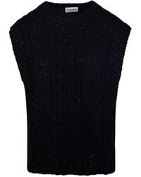 P.A.R.O.S.H. - Cable-Knit Sequin-Embellished Vest - Lyst