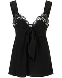 Chloé - Lace-Trim Bow-Detail Sleeveless Blouse - Lyst