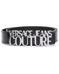 Versace - Ceinture en cuir à boucle logo - Lyst