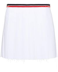 Miu Miu - Stripe-waist Pleated Skirt - Lyst