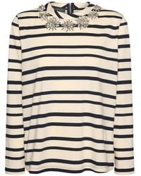 Elena Miro - Top Con Ricamo A Fiori - Lyst