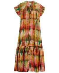Momoní - Paloma Printed Flounced-Hem Maxi Dress - Lyst