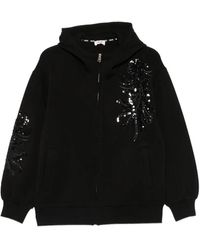 Liu Jo - Sequin-Embellished Zip-Up Hoodie - Lyst