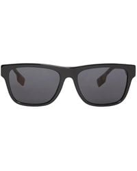 Burberry - Vintage Check Detail Square Frame Sunglasses - Lyst
