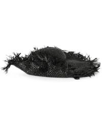 Emporio Armani - Chapeau En Raphia Tressé À Bords Francs - Lyst