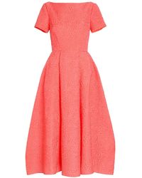 ROKSANDA - Vaela Cloqué Boat-Neck Midi Dress - Lyst