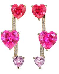 Anabela Chan - 18Kt Vermeil Ruby Heart Pendulum Earrings - Lyst