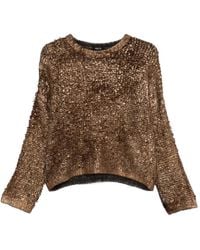 Avant Toi - Metallic-Finish Round-Neck Sweater - Lyst