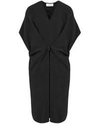 Yves Salomon - Draped Silk-Crepe Midi Dress - Lyst