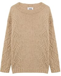 Alpha Studio - Cable-Knit Drop-Shoulder Sweater - Lyst