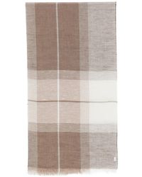 Pal Zileri - Check-Pattern Frayed Scarf - Lyst
