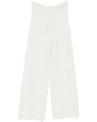 Liviana Conti - Ribbed-Knit Wide-Leg Trousers - Lyst