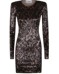 Fiorucci - Samtkleid mit Leoparden-Print - Lyst
