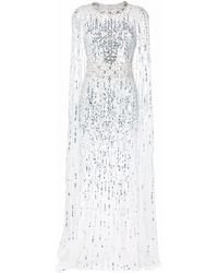 Jenny Packham - Lux Sequin-embellished Cape Gown - Lyst