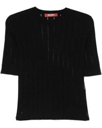 Max Mara - Ribbed-Knit Short-Sleeve T-Shirt - Lyst