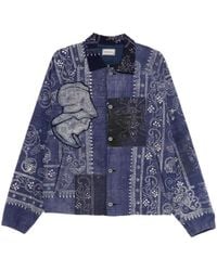 Kafeneo by TBF - Hemdjacke Im Patchwork-Look - Lyst